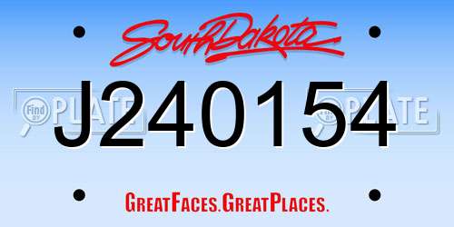 J240154 South Dakota License Plate