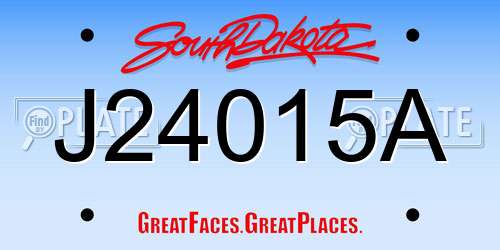 J24015A South Dakota License Plate