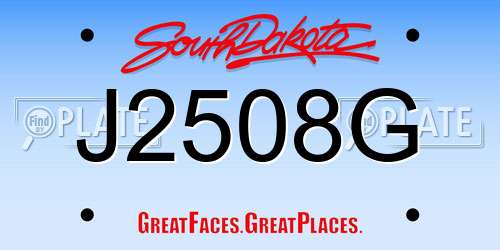 J2508G South Dakota License Plate