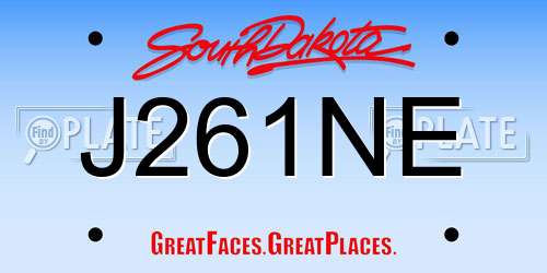 J261NE South Dakota License Plate