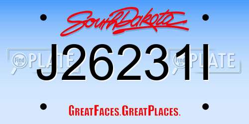 J26231I South Dakota License Plate