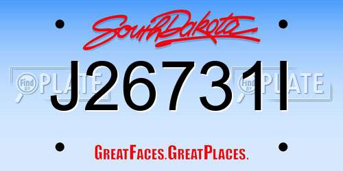 J26731I South Dakota License Plate