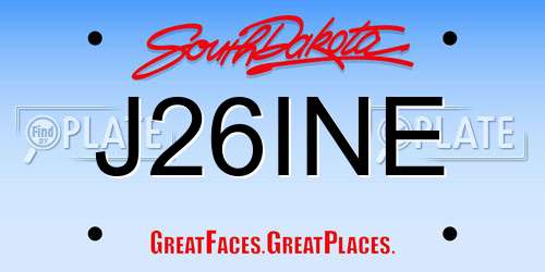 J26INE South Dakota License Plate