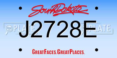 J2728E South Dakota License Plate