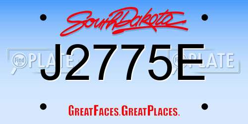 J2775E South Dakota License Plate