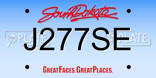 J277SE South Dakota License Plate