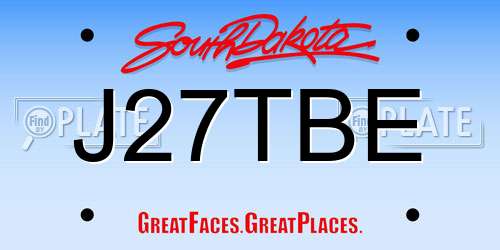 J27TBE South Dakota License Plate