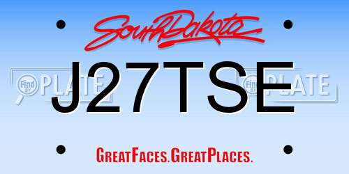 J27TSE South Dakota License Plate