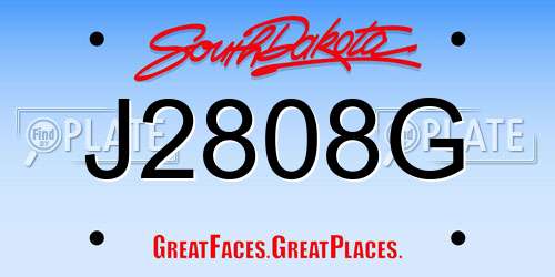J2808G South Dakota License Plate