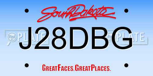 J28DBG South Dakota License Plate