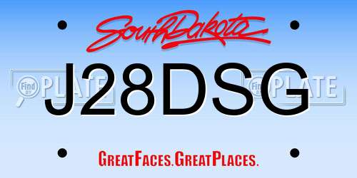 J28DSG South Dakota License Plate