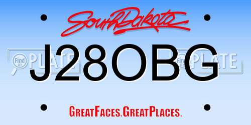 J28OBG South Dakota License Plate