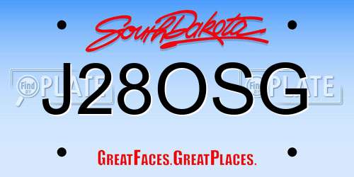 J28OSG South Dakota License Plate