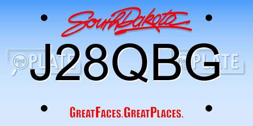 J28QBG South Dakota License Plate