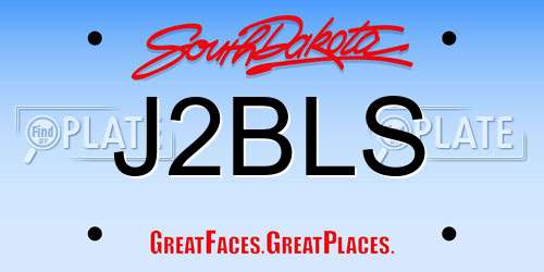 J2BLS South Dakota License Plate