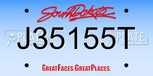 J35155T South Dakota License Plate