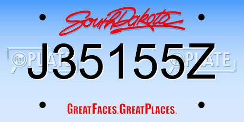 J35155Z South Dakota License Plate