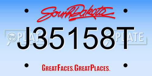 J35158T South Dakota License Plate