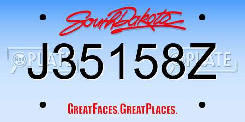 J35158Z South Dakota License Plate