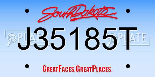J35185T South Dakota License Plate