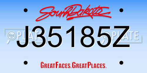 J35185Z South Dakota License Plate