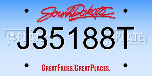 J35188T South Dakota License Plate