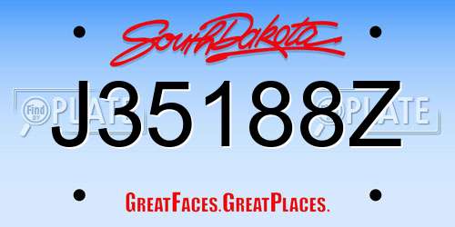 J35188Z South Dakota License Plate