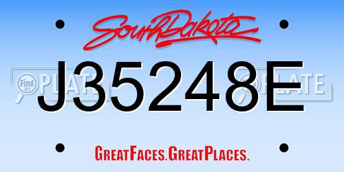J35248E South Dakota License Plate
