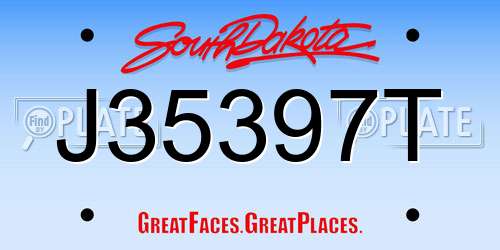 J35397T South Dakota License Plate