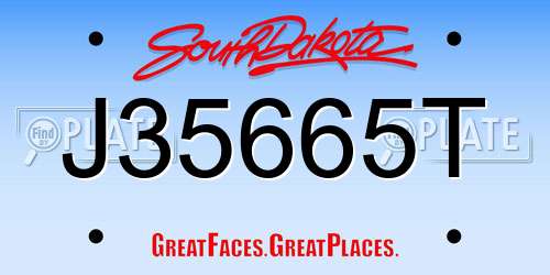 J35665T South Dakota License Plate