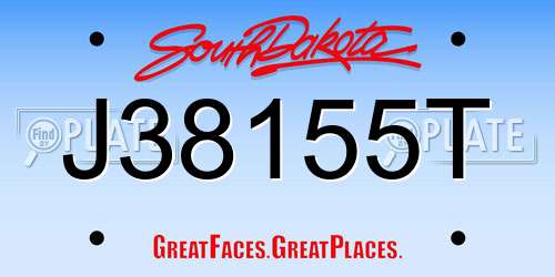 J38155T South Dakota License Plate