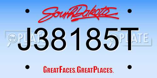 J38185T South Dakota License Plate