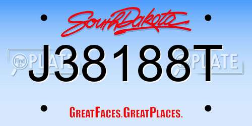 J38188T South Dakota License Plate