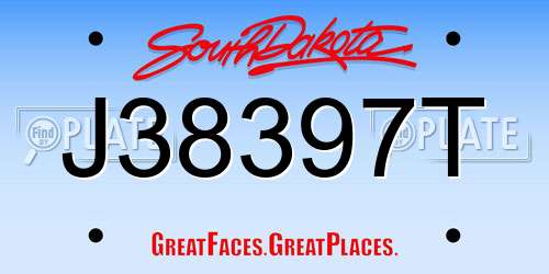 J38397T South Dakota License Plate