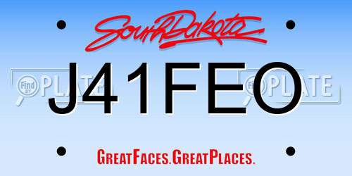 J41FEO South Dakota License Plate
