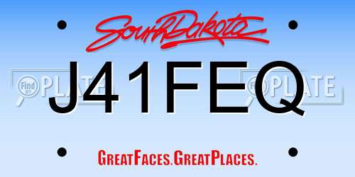 J41FEQ South Dakota License Plate
