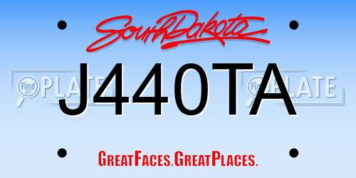 J440TA South Dakota License Plate