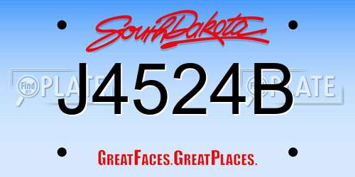 J4524B South Dakota License Plate