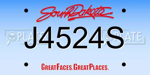 J4524S South Dakota License Plate