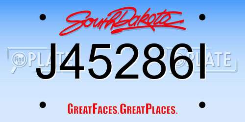 J45286I South Dakota License Plate