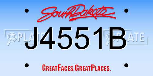 J4551B South Dakota License Plate