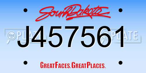 J457561 South Dakota License Plate