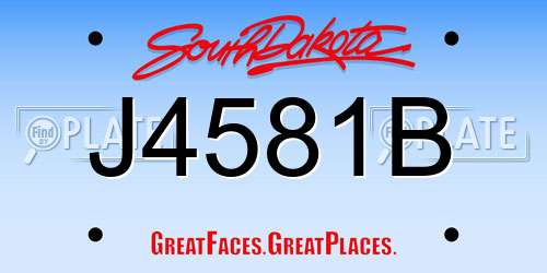 J4581B South Dakota License Plate