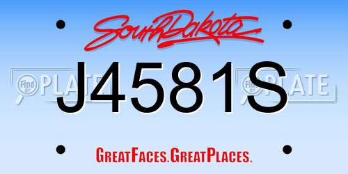 J4581S South Dakota License Plate