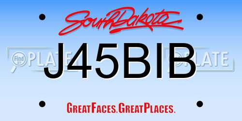J45BIB South Dakota License Plate