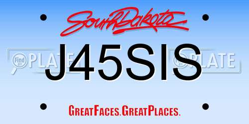 J45SIS South Dakota License Plate