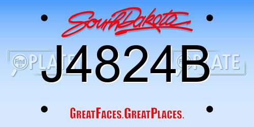 J4824B South Dakota License Plate