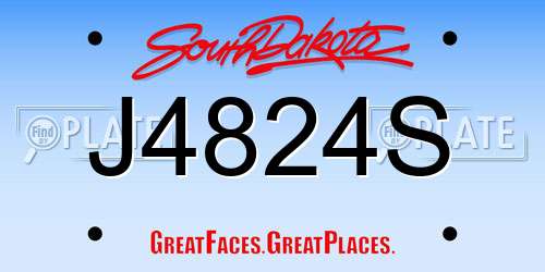 J4824S South Dakota License Plate