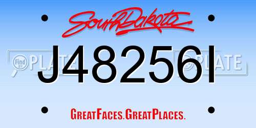 J48256I South Dakota License Plate