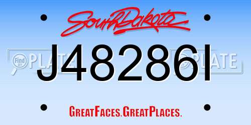 J48286I South Dakota License Plate
